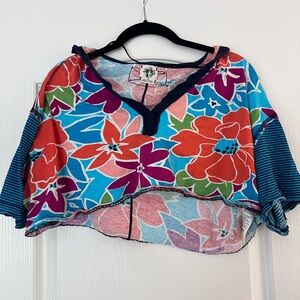 We The Free Colorful Floral Crop Top